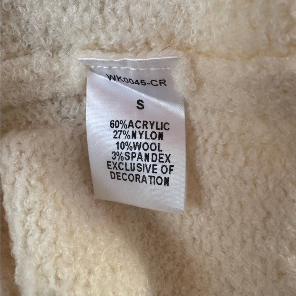 THML Sabrina Mixed Media Sweater Knit Chiffon Cream Size Small NWT - Picture 6 of 6
